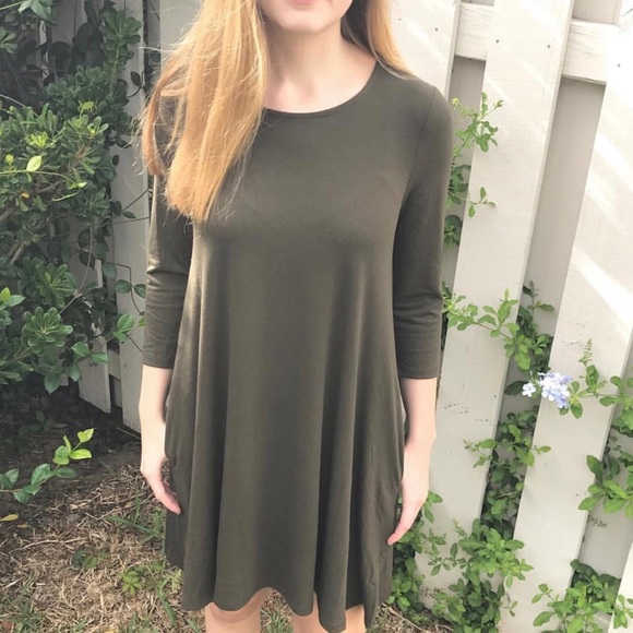 Dresses & Skirts - Women’s Olive Tunic Dress with Pockets!